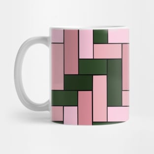 Tiled Design in Pinks and Greens Mug